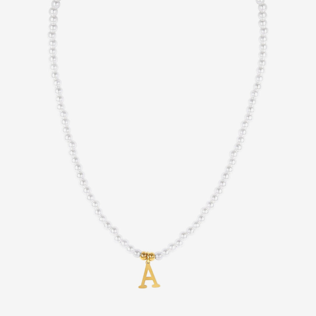 Colar Monograma Pérola Banhado em Ouro 18K