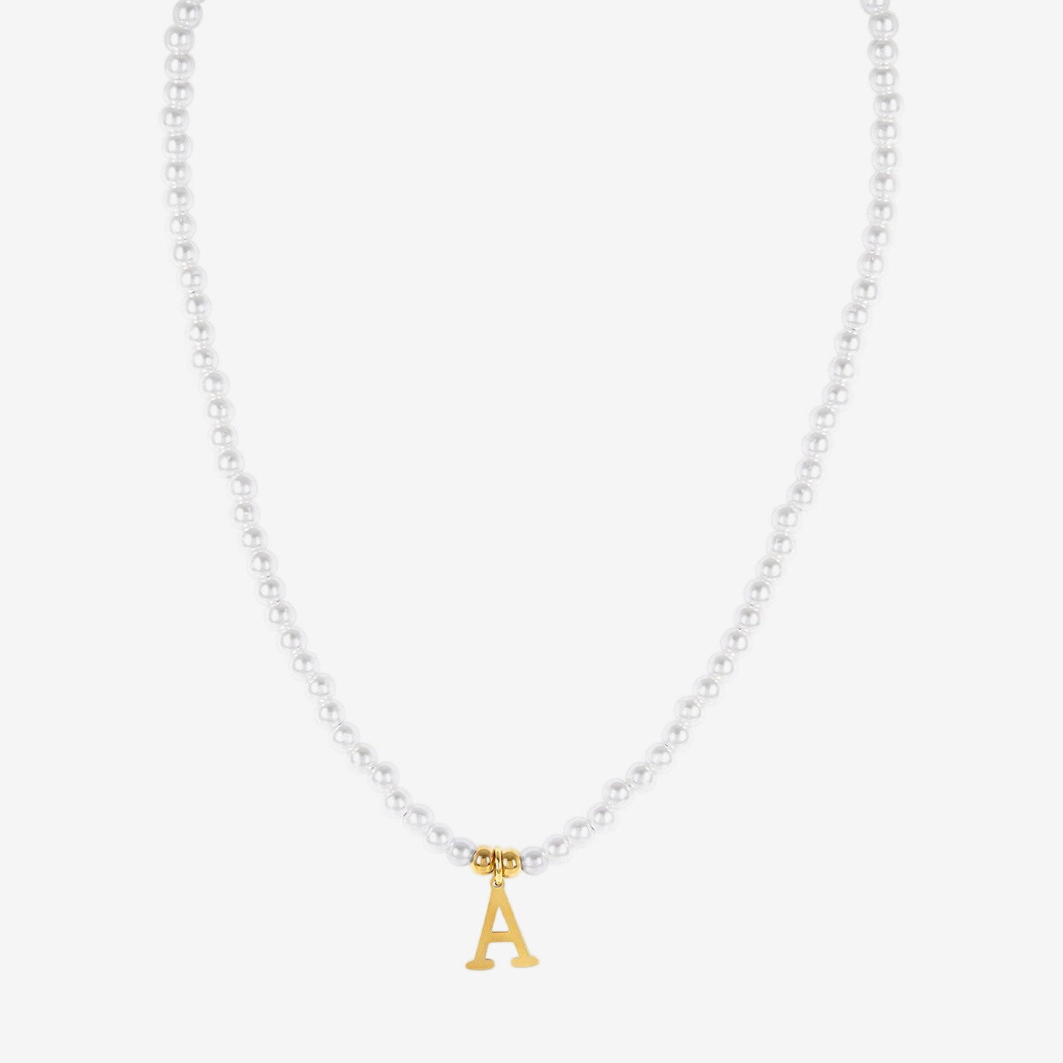 Colar Monograma Pérola Banhado em Ouro 18K