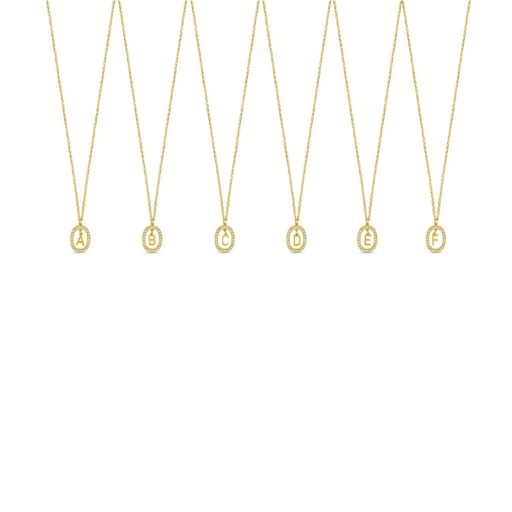 Colar Letra Inicial Prism Banhado em Ouro 18K