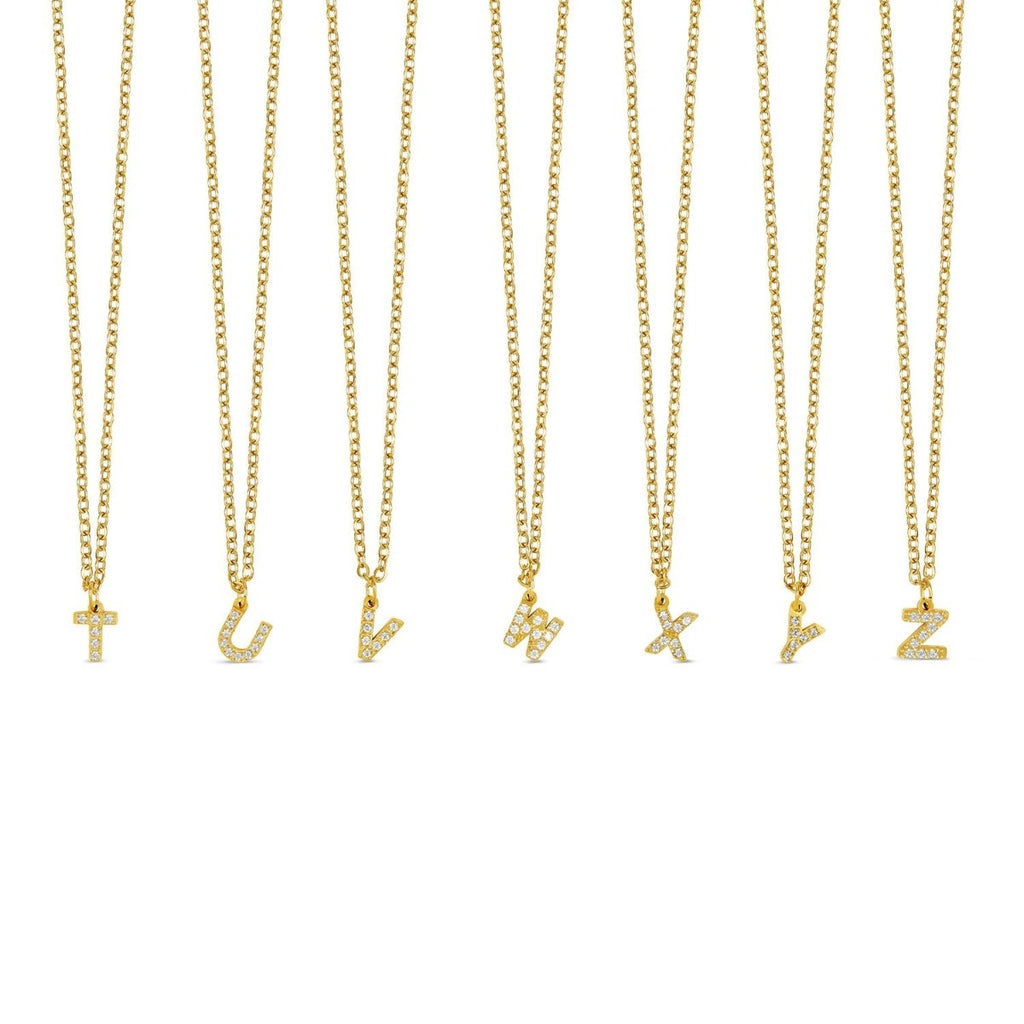 Colar Letra Inicial Stone Banhado em Ouro 18K