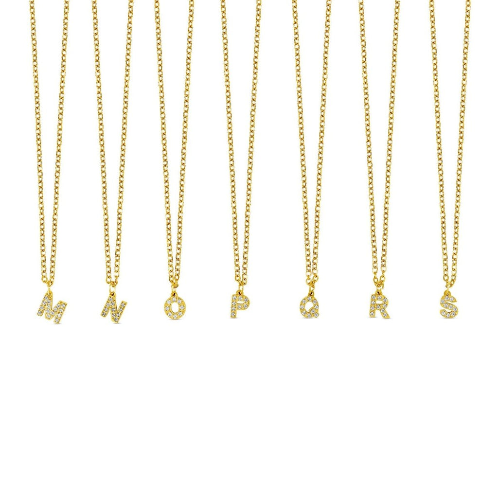 Colar Letra Inicial Stone Banhado em Ouro 18K