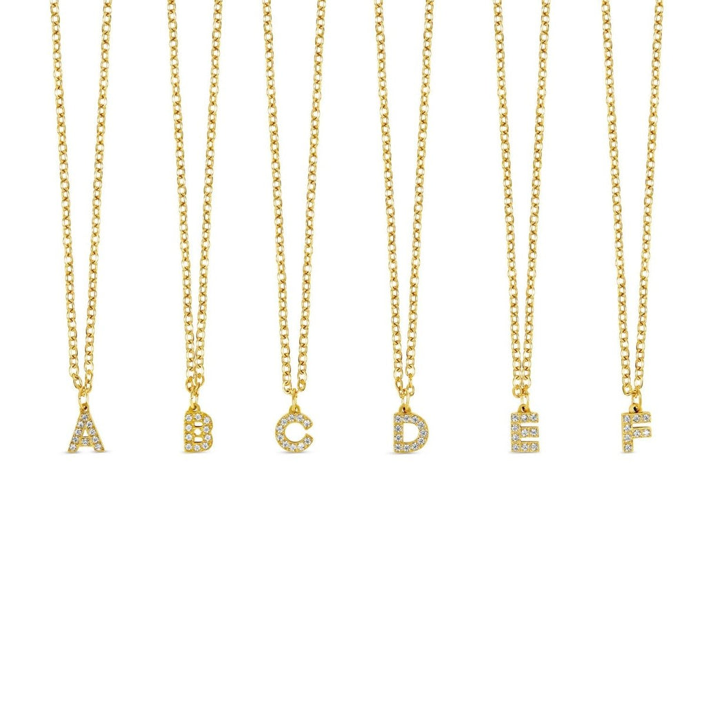 Colar Letra Inicial Stone Banhado em Ouro 18K