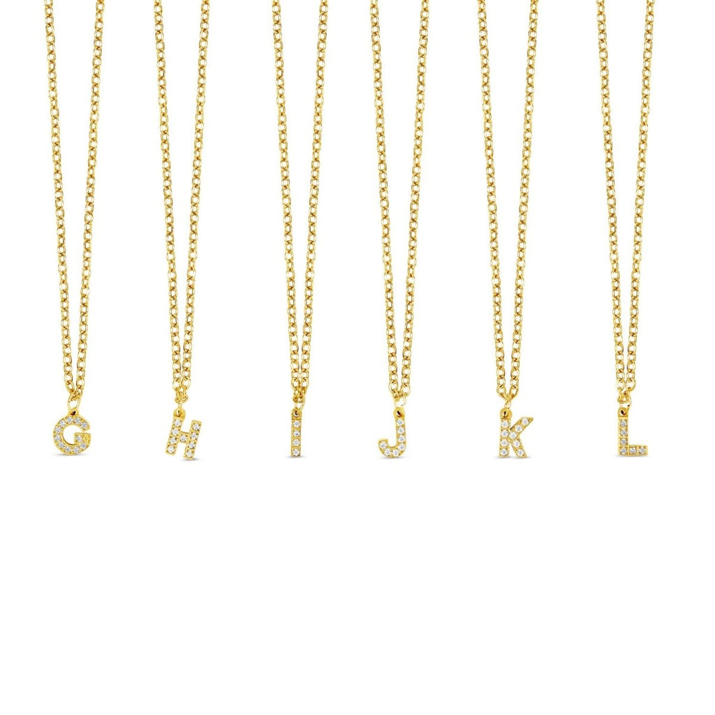 Colar Letra Inicial Stone Banhado em Ouro 18K