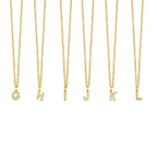 Colar Letra Inicial Stone Banhado em Ouro 18K