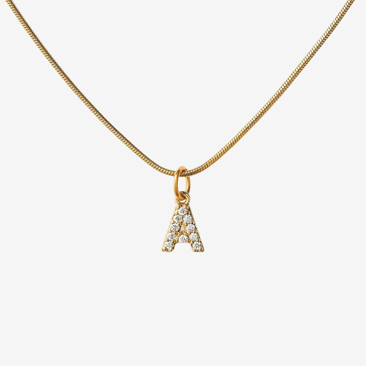 Colar Monograma Zircônia Banhado em Ouro 18K