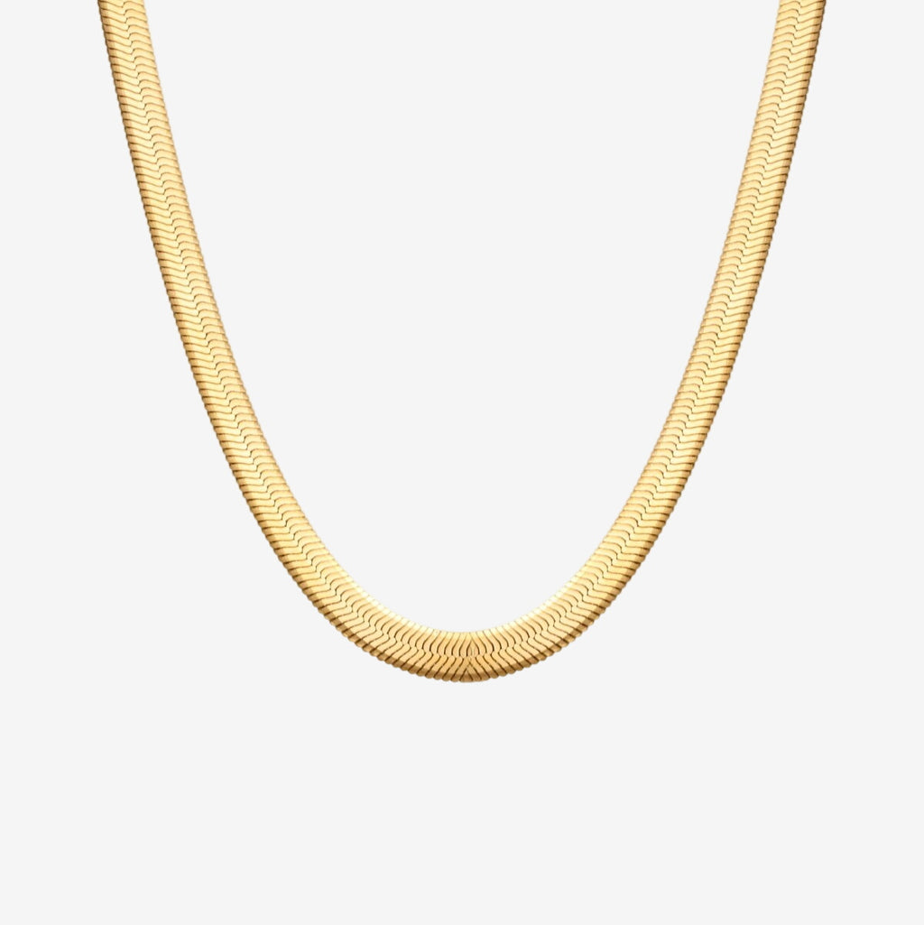 Colar Creta Malha Snake Banhado em Ouro 18K