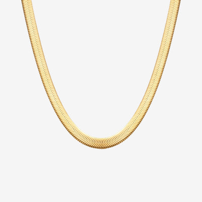 Colar Creta Malha Snake Banhado em Ouro 18K