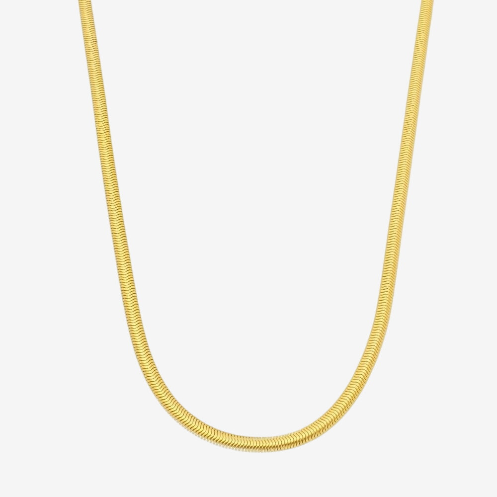 Colar Corfu Malha Snake Fina 2mm Banhado em Ouro 18k