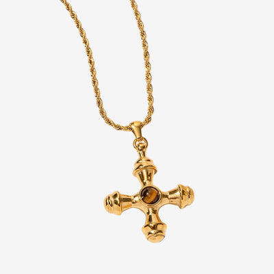 Colar Tigris Olho de Tigre Banhado em Ouro 18k