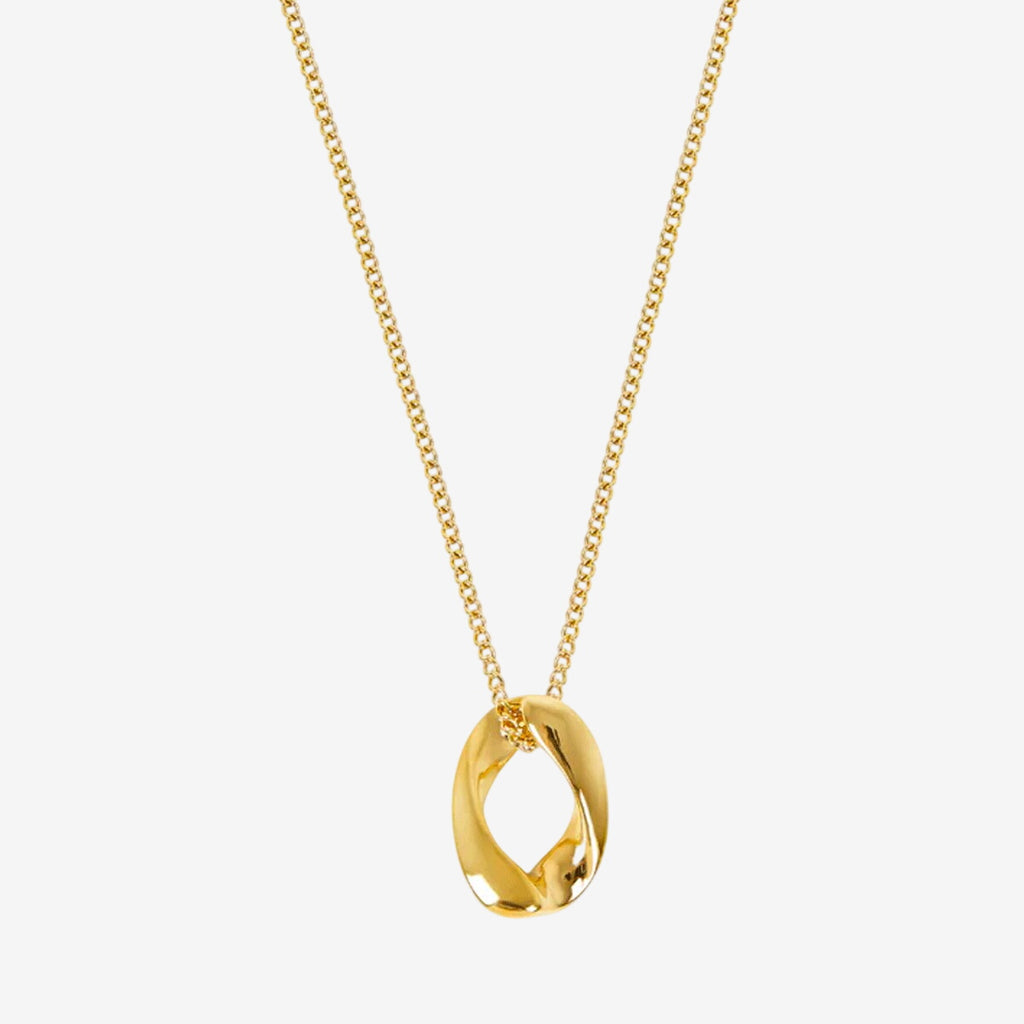 Colar Palmira Pingente Elo Banhado em Ouro 18k