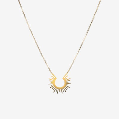 Colar Vega Spike Pingente Banhado em Ouro 18K