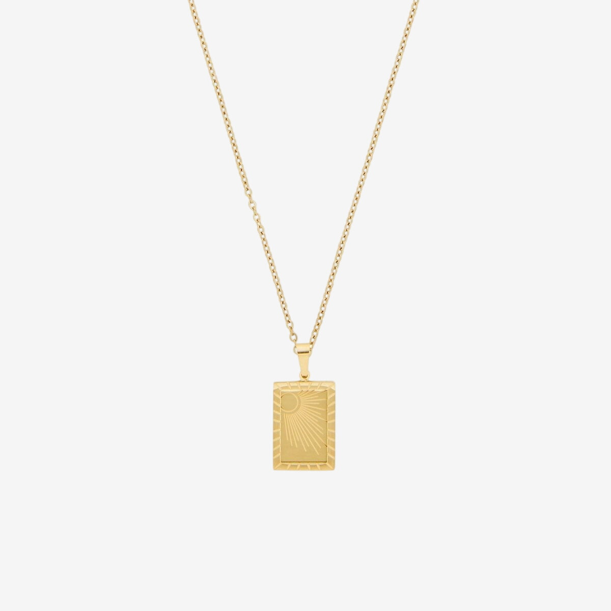 Colar Aurora Nascer do Sol Pingente Banhado em Ouro 18K