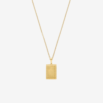 Colar Aurora Nascer do Sol Pingente Banhado em Ouro 18K