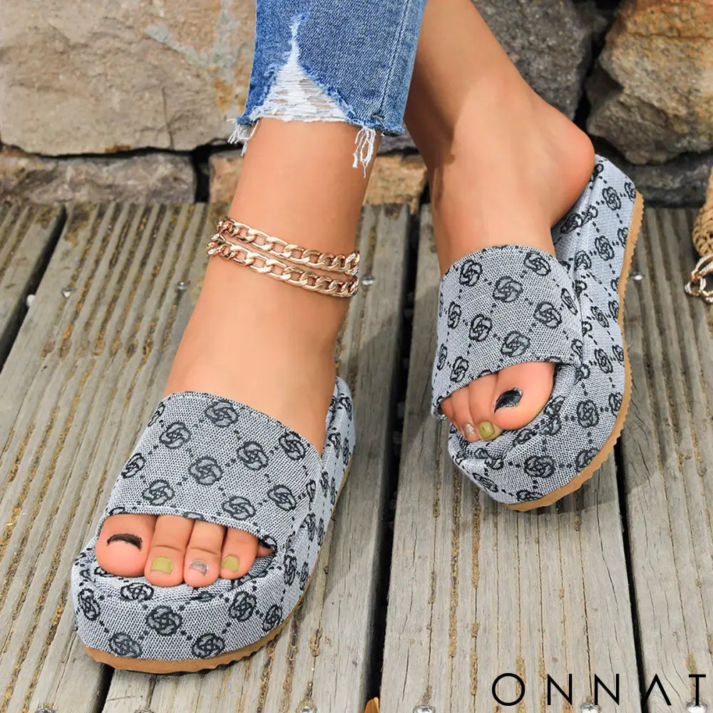 Sandália Plataforma Confort Luxe Azul / P Sandálias