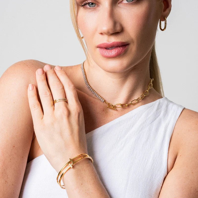 Conjunto Cruz Banhado em Ouro 18K