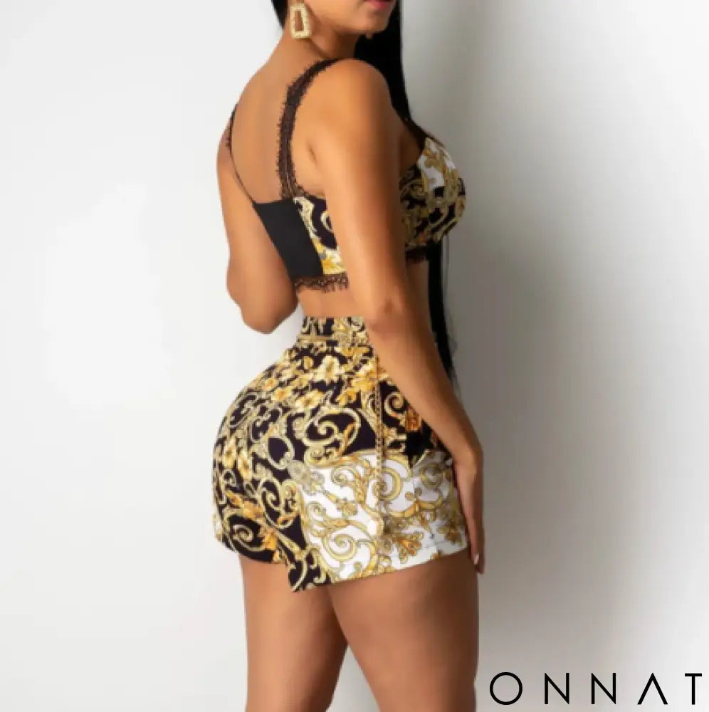 Donatella 2-Piece Crop Top & Shorts Set