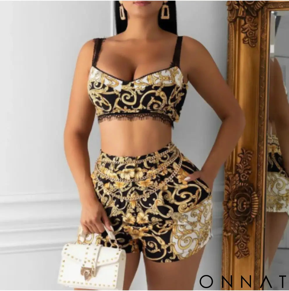 Donatella 2-Piece Crop Top & Shorts Set
