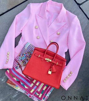 Double Breasted Gold Button Blazer