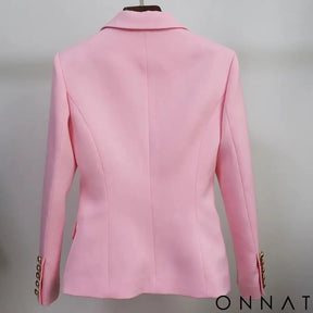 Double Breasted Gold Button Blazer