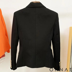 Double Breasted Gold Button Blazer