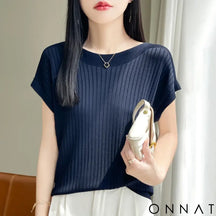 2025 Fashion Slash Neck Women Sweater Ice Silk Spring Summer Knitted Sweater Loose Casual Korean Shirts Short Sleeve