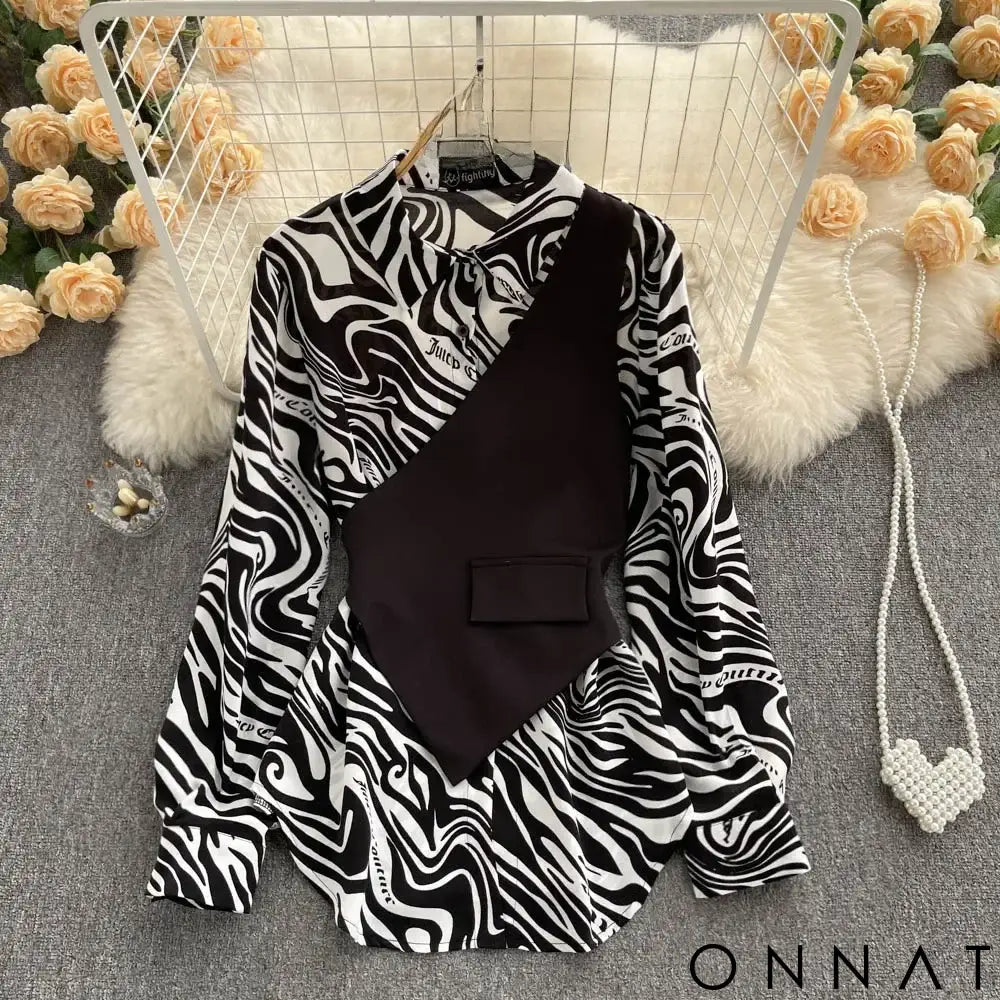 EleganceStripe - The Sophisticated Touch for Your Wardrobe L / black Tops