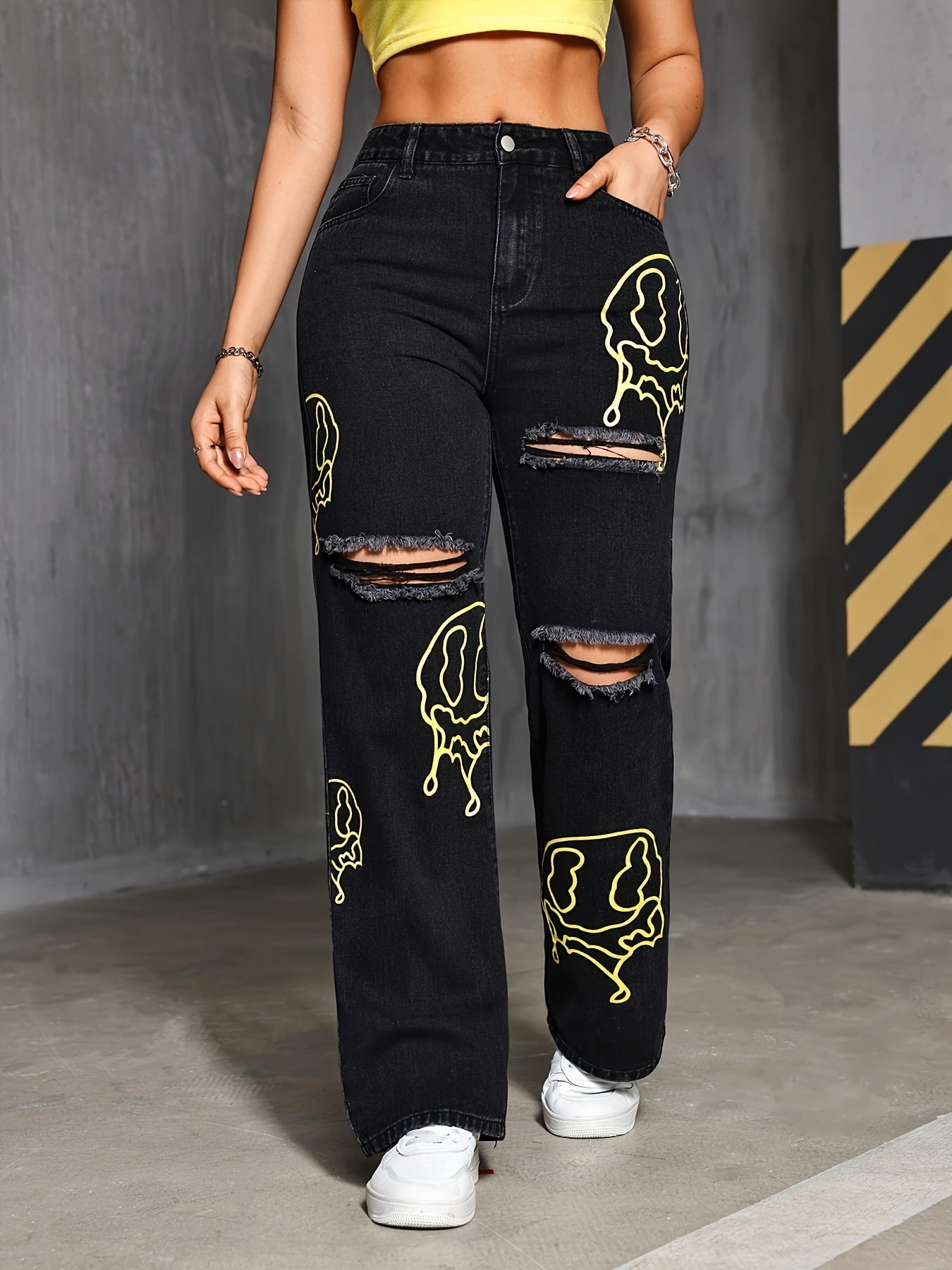 Calça Feminina Jeans Onnat Artwashed Reta com Estampa Exclusiva – Estilo Único e Confortável