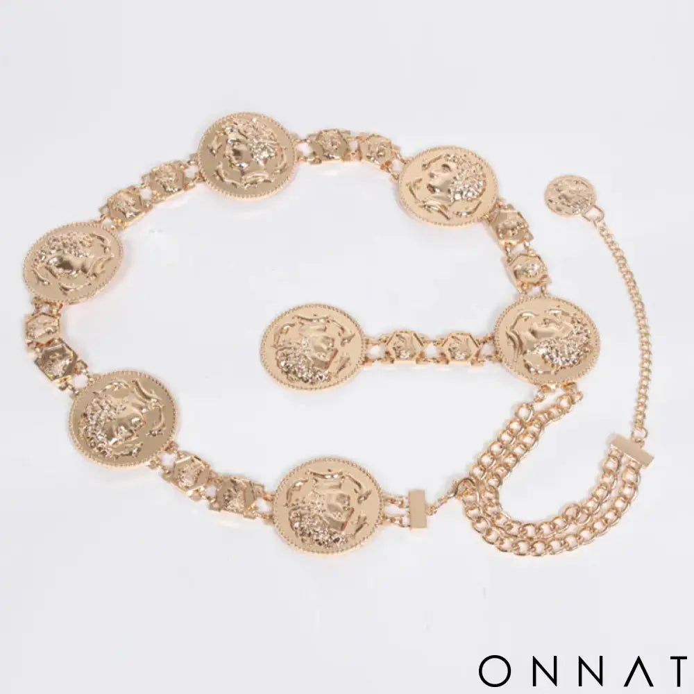 Gold Lioness Vintage Runway Chain Belt ONE SIZE (Adjustable) Jewelry