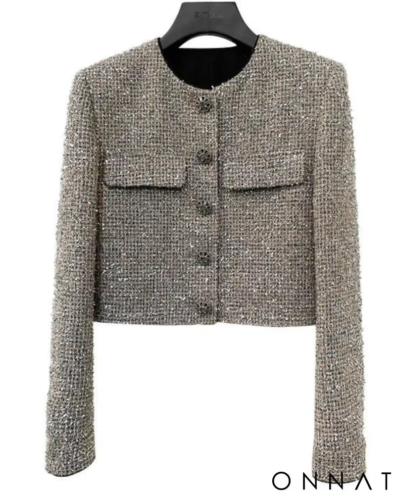Grey Speckled Tweed Blazer