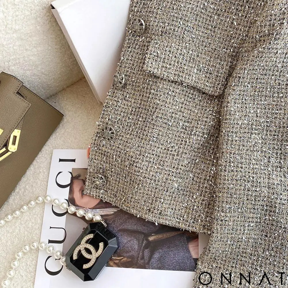 Grey Speckled Tweed Blazer
