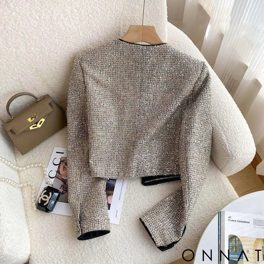Grey Speckled Tweed Blazer