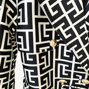 Jacquard Gold Button Trench Coat