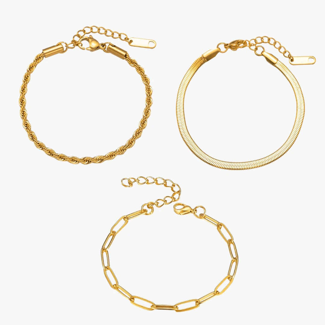 Kit Lumière Pulseiras Essential Banhado em Ouro 18K