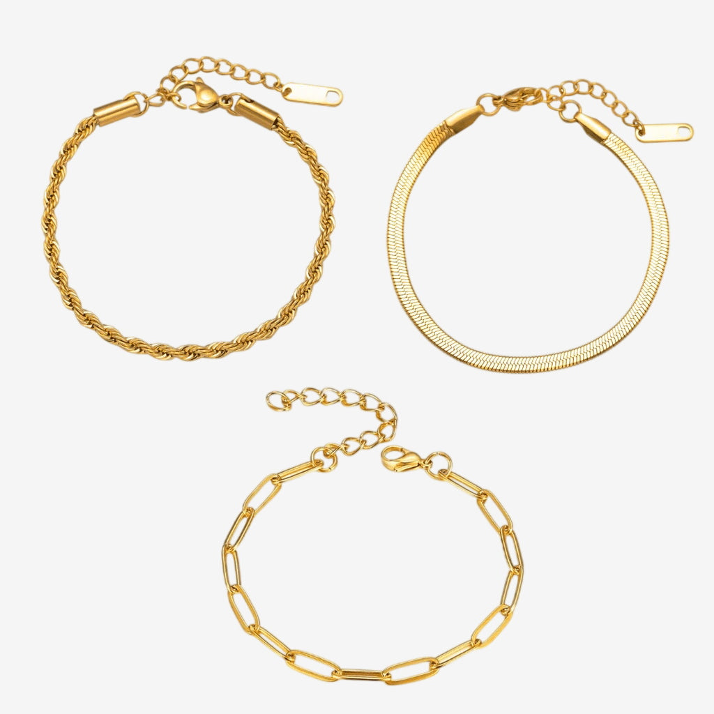 Kit Lumière Pulseiras Essential Banhado em Ouro 18K