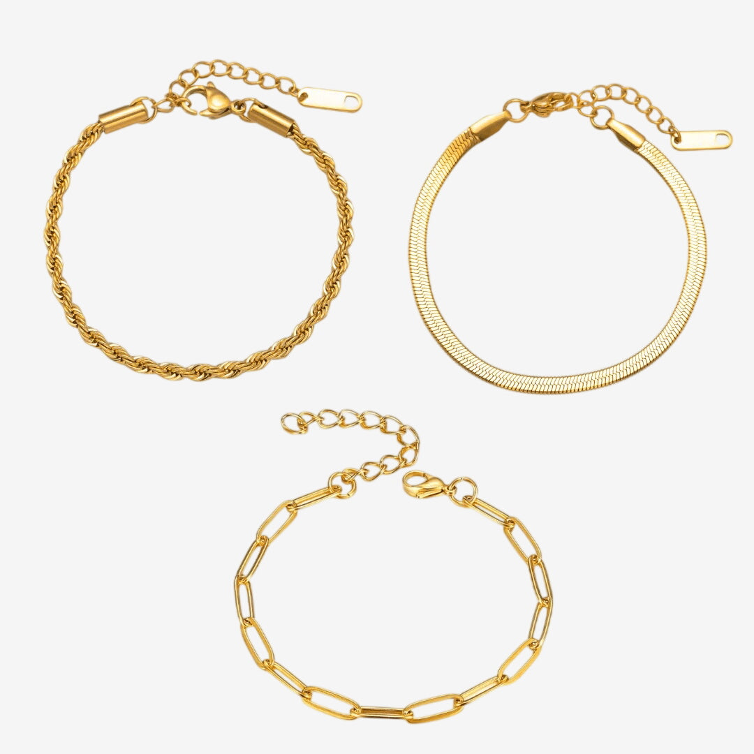 Kit Lumière Pulseiras Essential Banhado em Ouro 18K