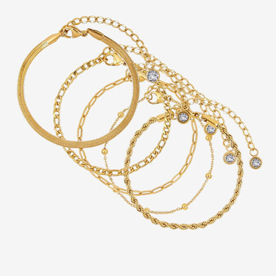 Kit Versailles Pulseiras Glamour Zircônias Banhado em Ouro 18K