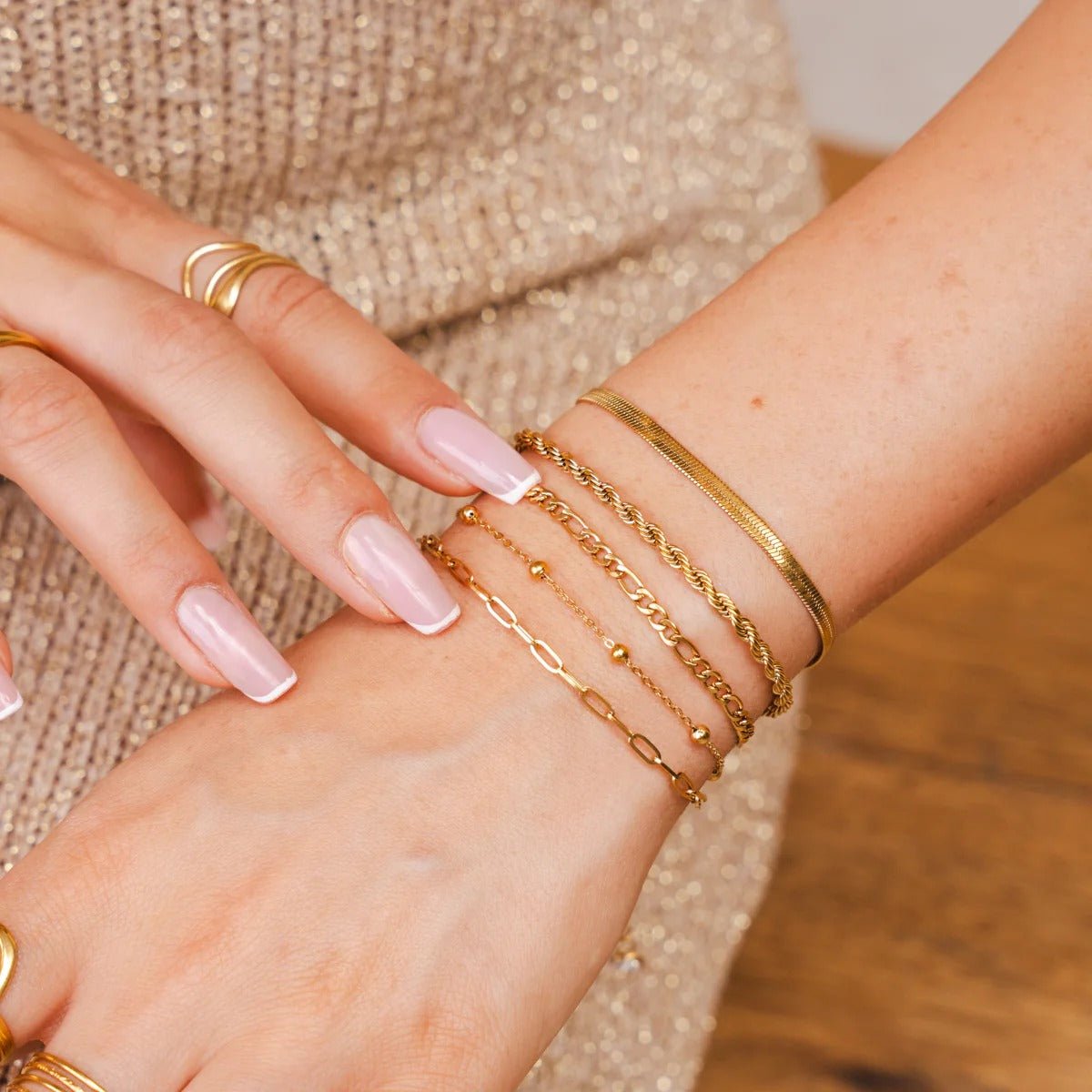 Kit Versailles Pulseiras Glamour Zircônias Banhado em Ouro 18K