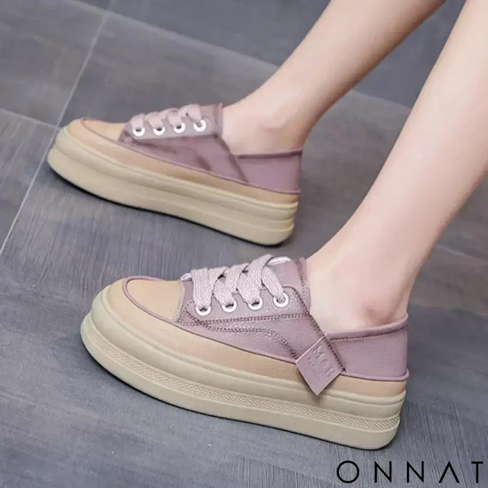 Mocassim Liza - Couro Genuino Lilás / 34 Tênis