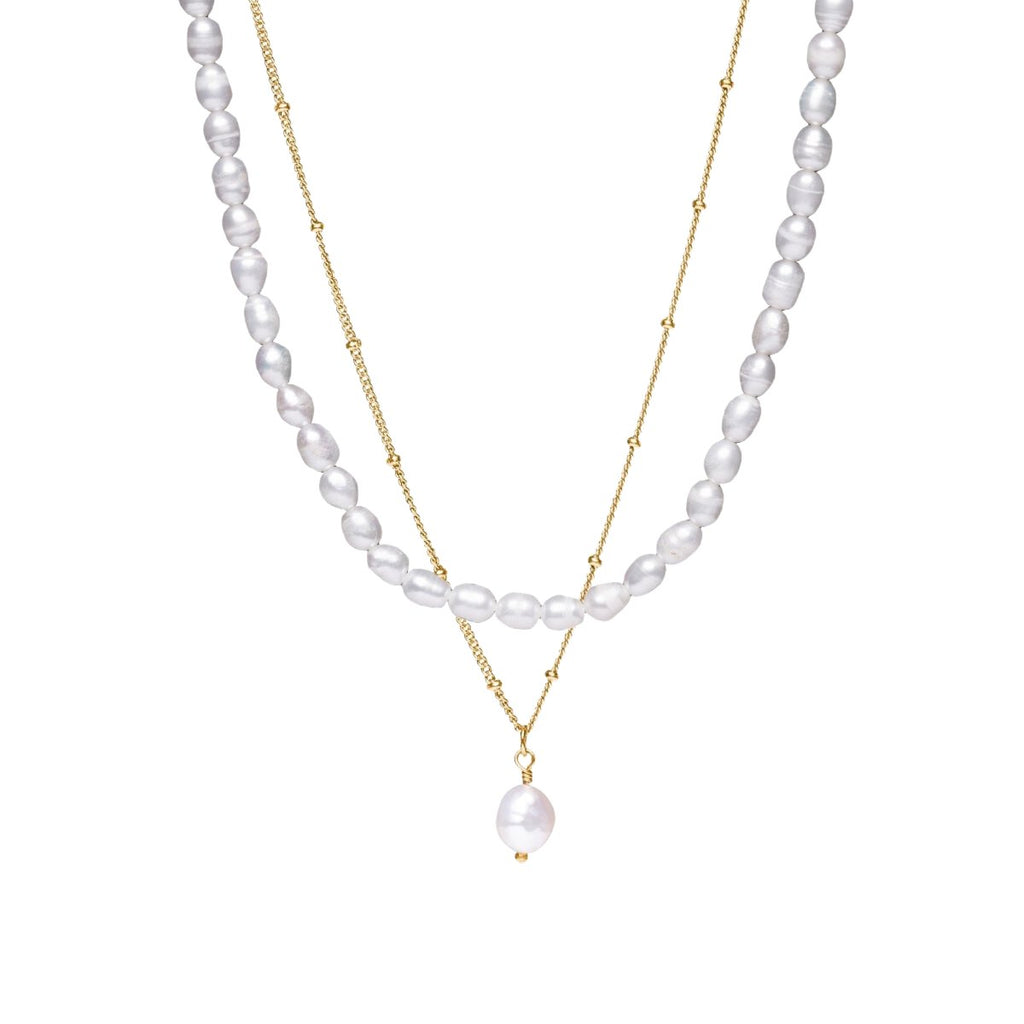 Mix Aloha Colar Duplo Banhado em Ouro 18k