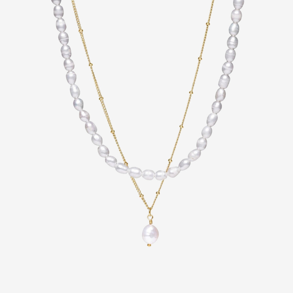 Mix Havaí Colar Duplo Banhado em Ouro 18k