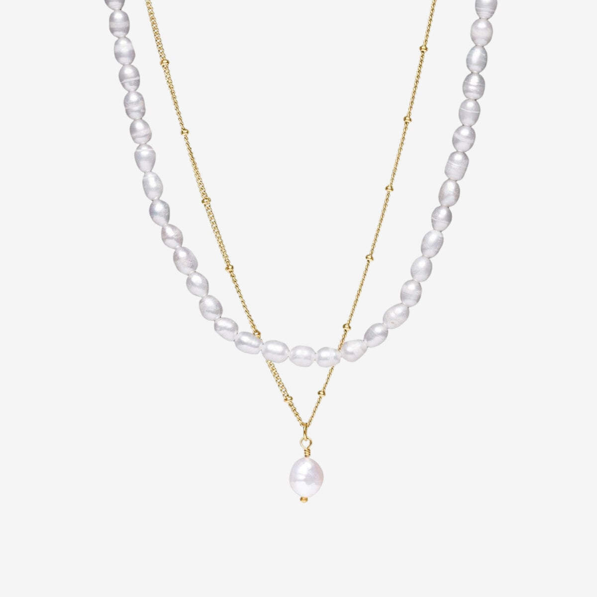 Mix Havaí Colar Duplo Banhado em Ouro 18k