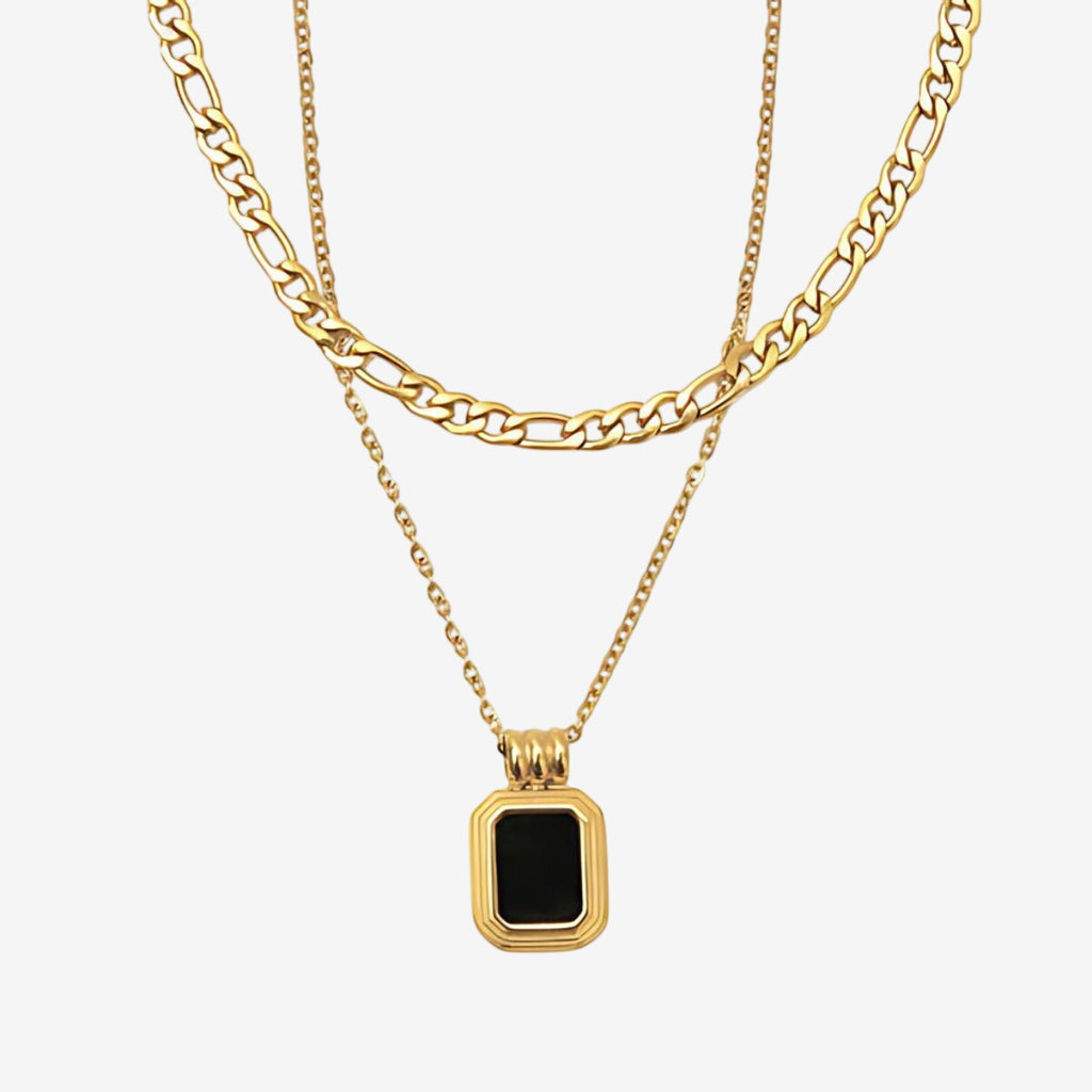 Mix Celeste Colar Banhado em Ouro 18K