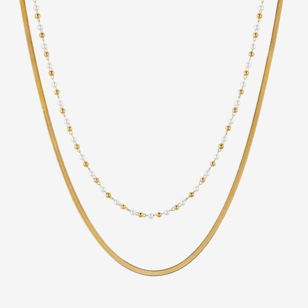 Mix Maldivas Colares Pérola Banhado em Ouro 18K