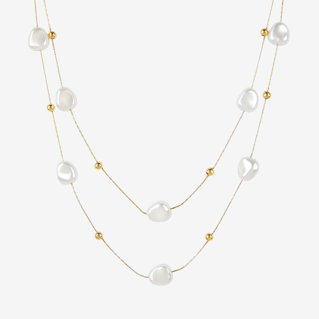 Mix Veneza Colares Pérolas Irregulares Banhado em Ouro 18K