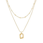 Mix de Colares Pingente Abstrato Banhado em Ouro 18K