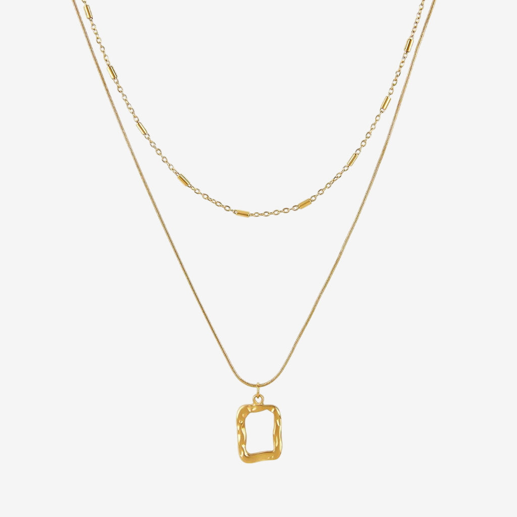 Mix Abstrato Colares Pingente Banhado em Ouro 18K