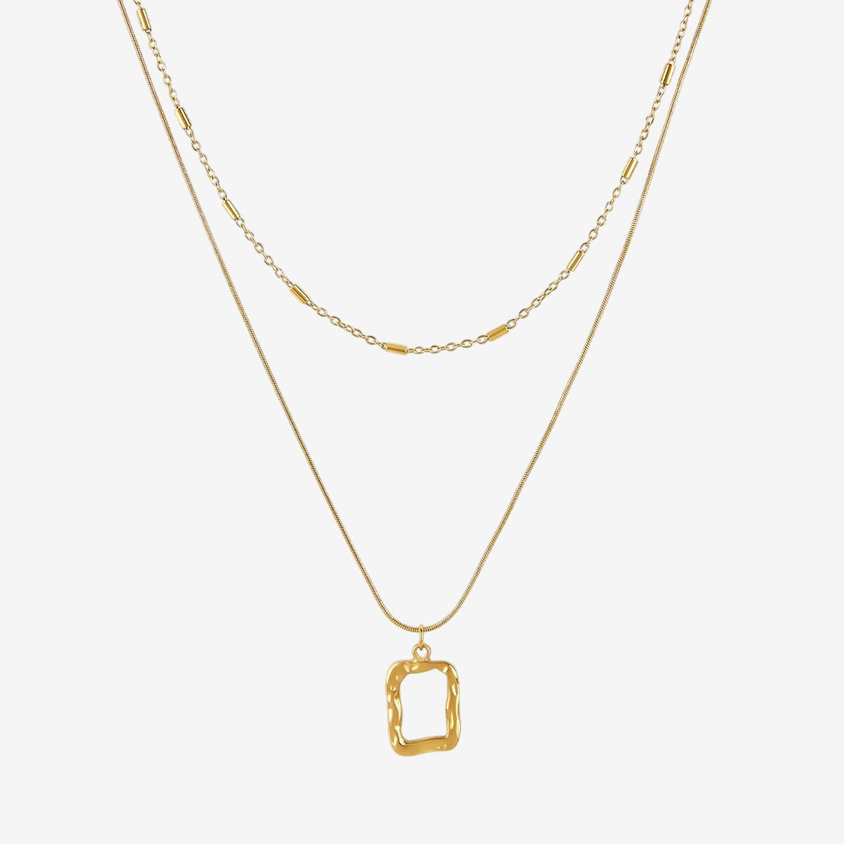 Mix Abstrato Colares Pingente Banhado em Ouro 18K