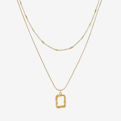 Mix Abstrato Colares Pingente Banhado em Ouro 18K