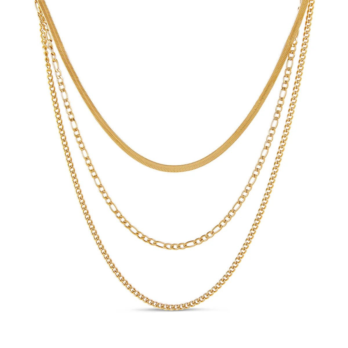 Mix de Correntes Banhado em Ouro 18k