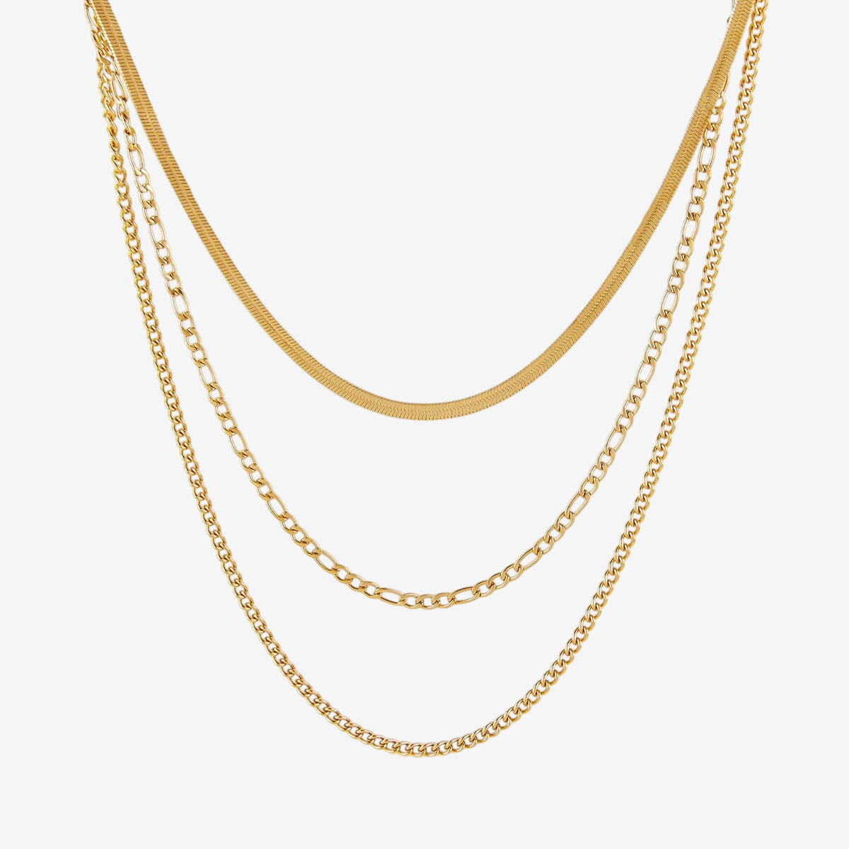 Mix de Correntes Banhado em Ouro 18k